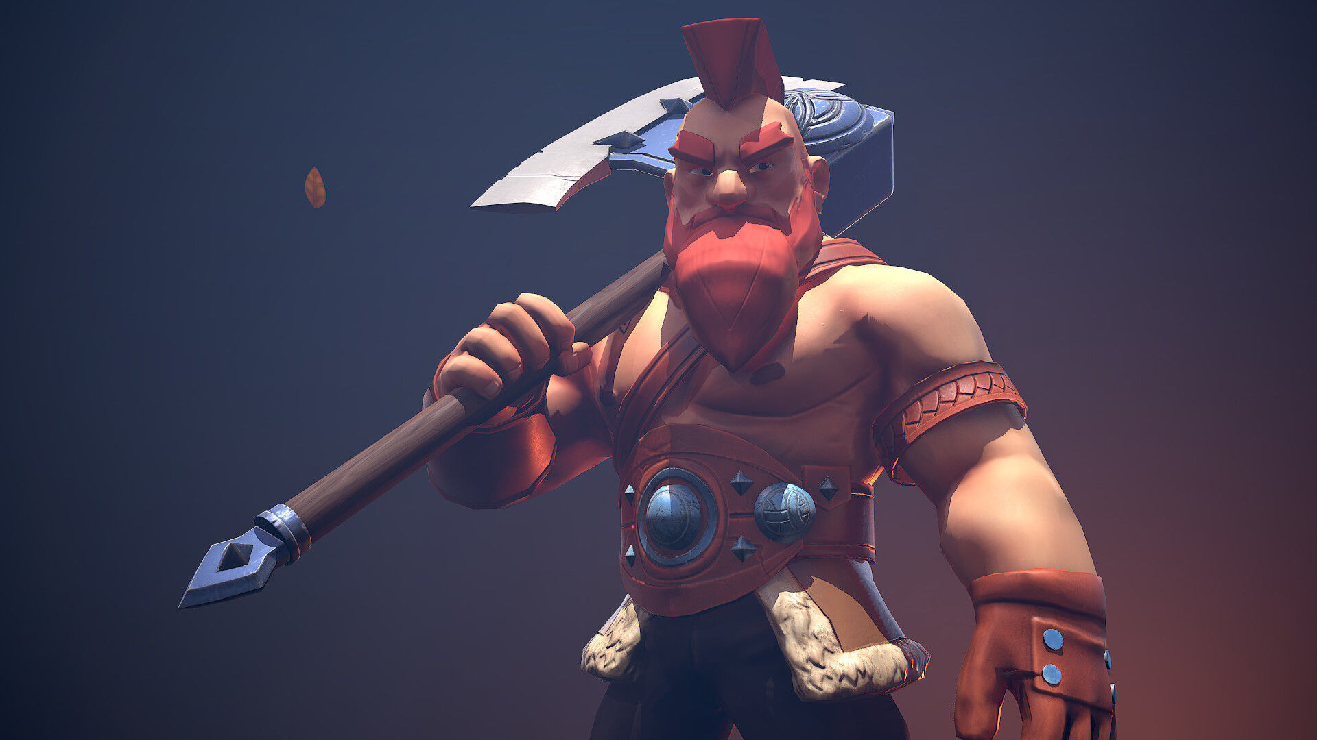 Viking Warrior Low-poly 3D model_14