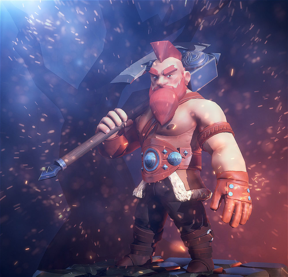 Viking Warrior Low-poly 3D model_8