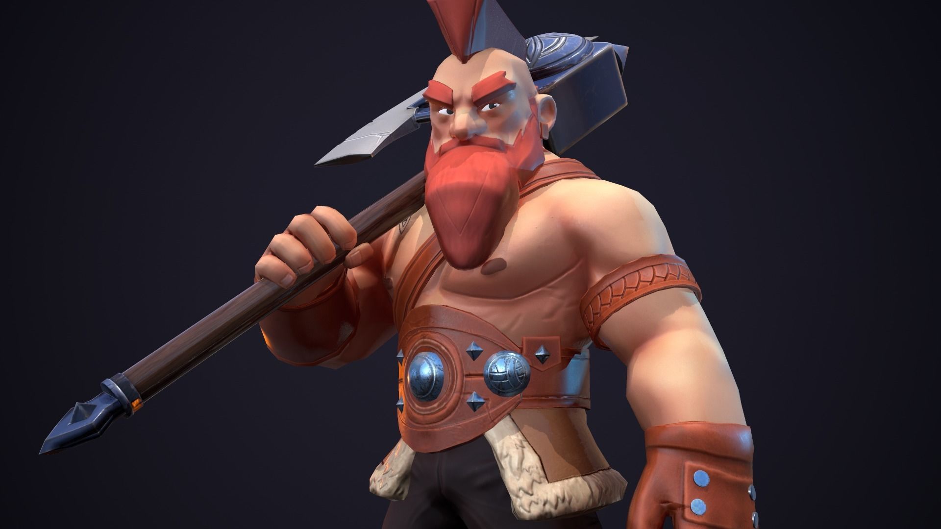 Viking Warrior Low-poly 3D model_27