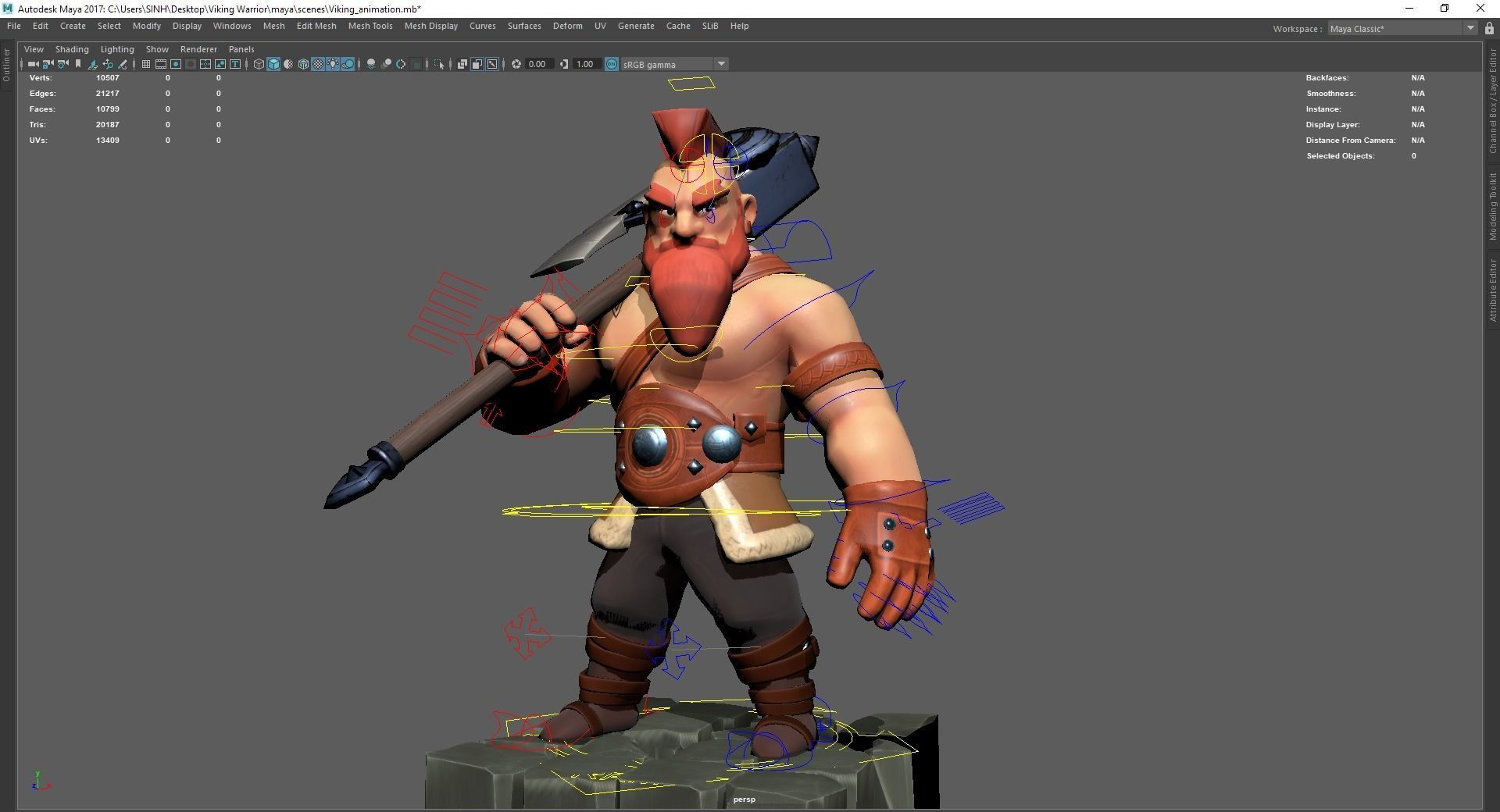 Viking Warrior Low-poly 3D model_11