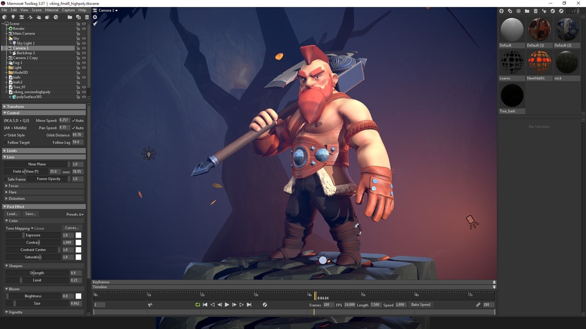 Viking Warrior Low-poly 3D model_10