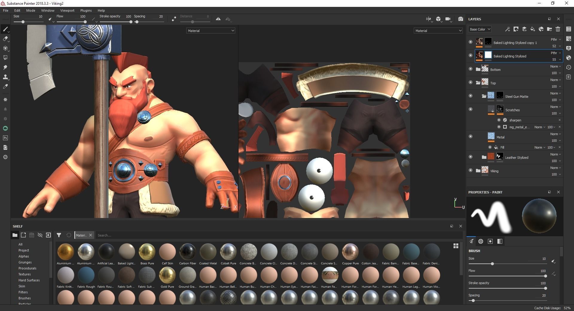 Viking Warrior Low-poly 3D model_12