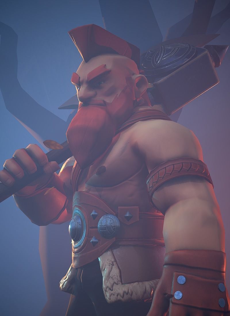Viking Warrior Low-poly 3D model_28