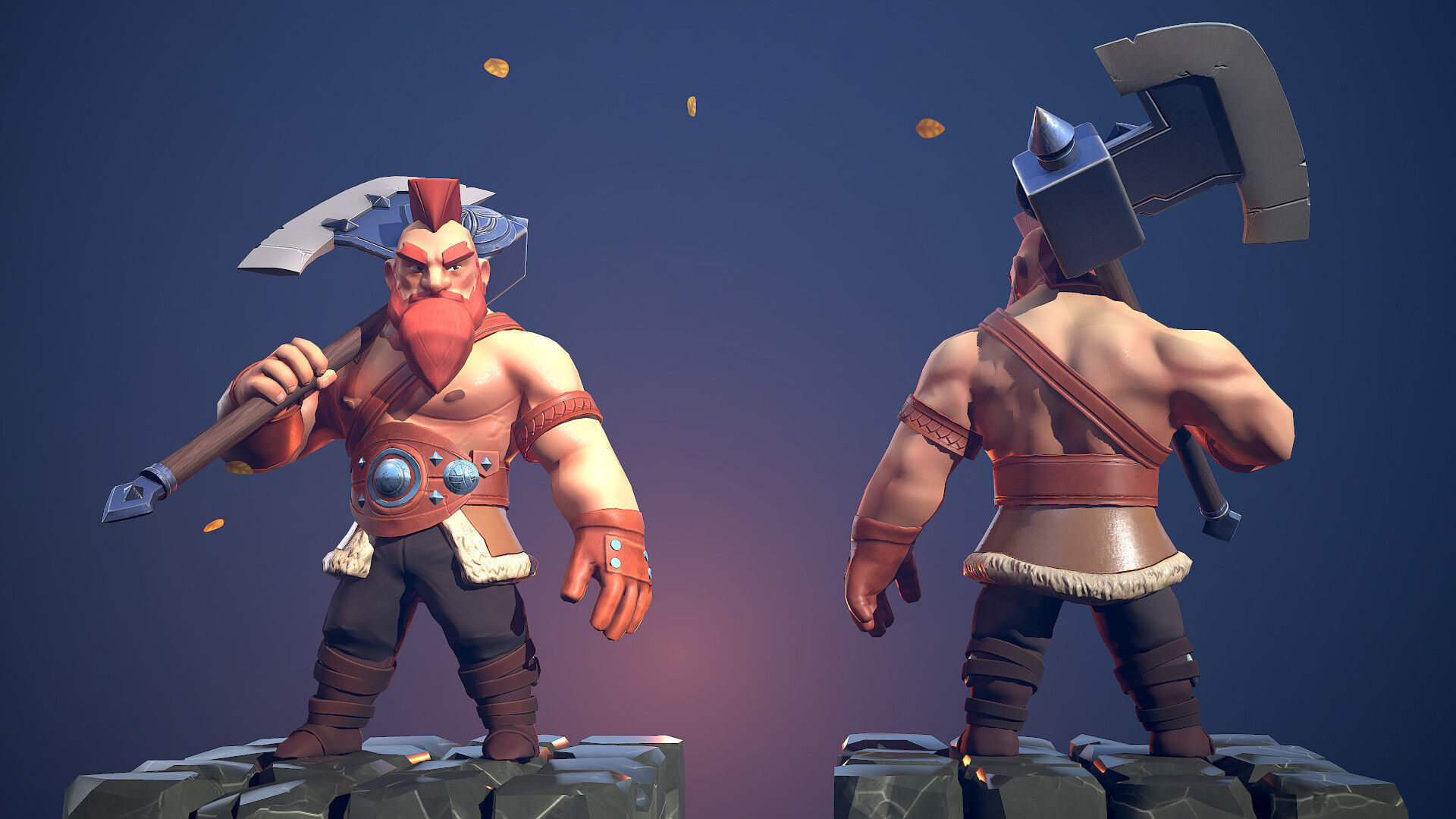 Viking Warrior Low-poly 3D model_6