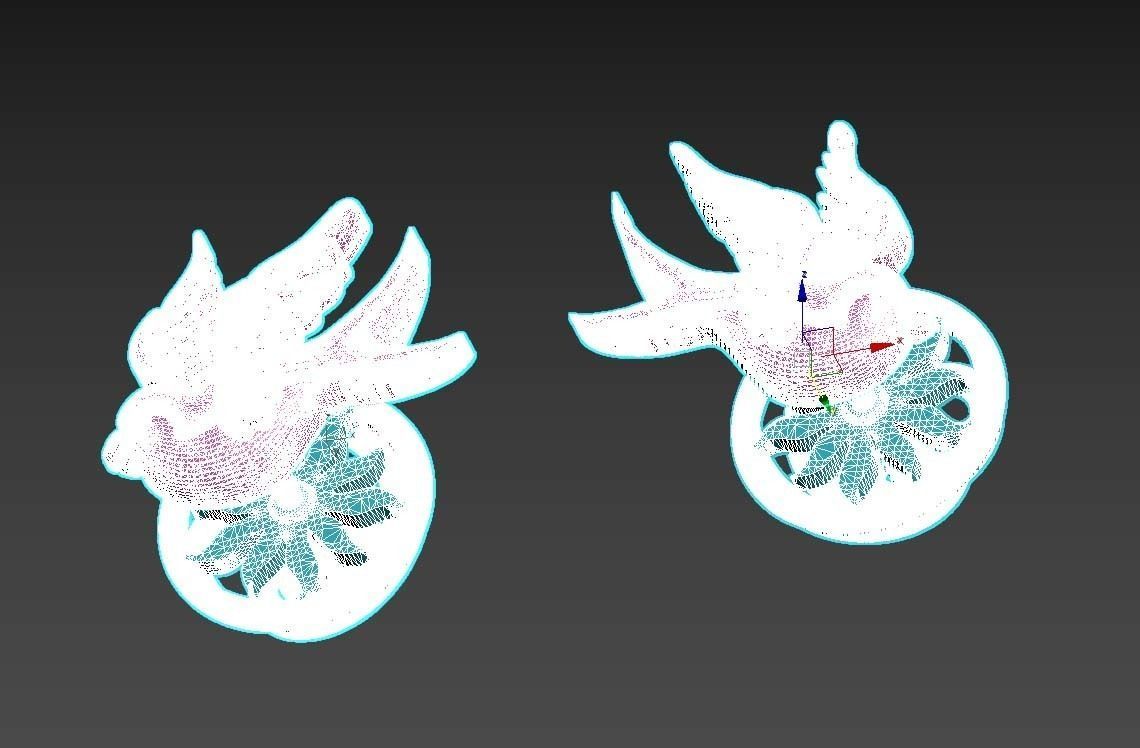 Sparrow  earrings 3D print model_5