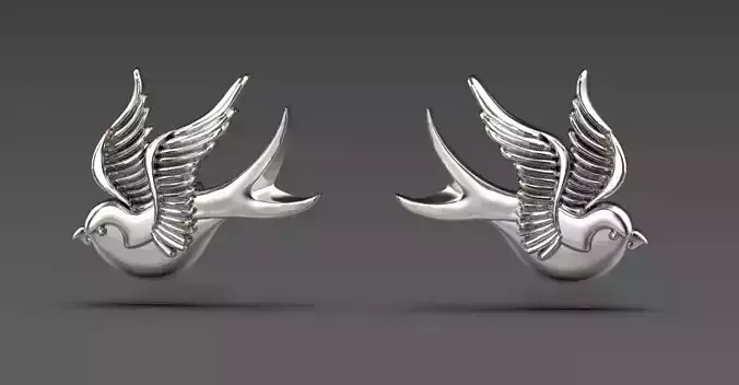 Sparrow  earrings 3D print model