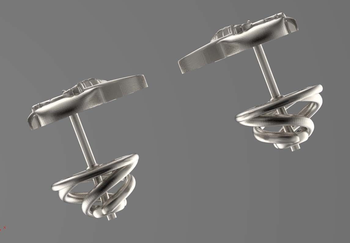 Sparrow  earrings 3D print model_12