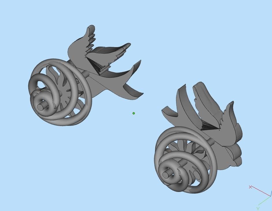 Sparrow  earrings 3D print model_11