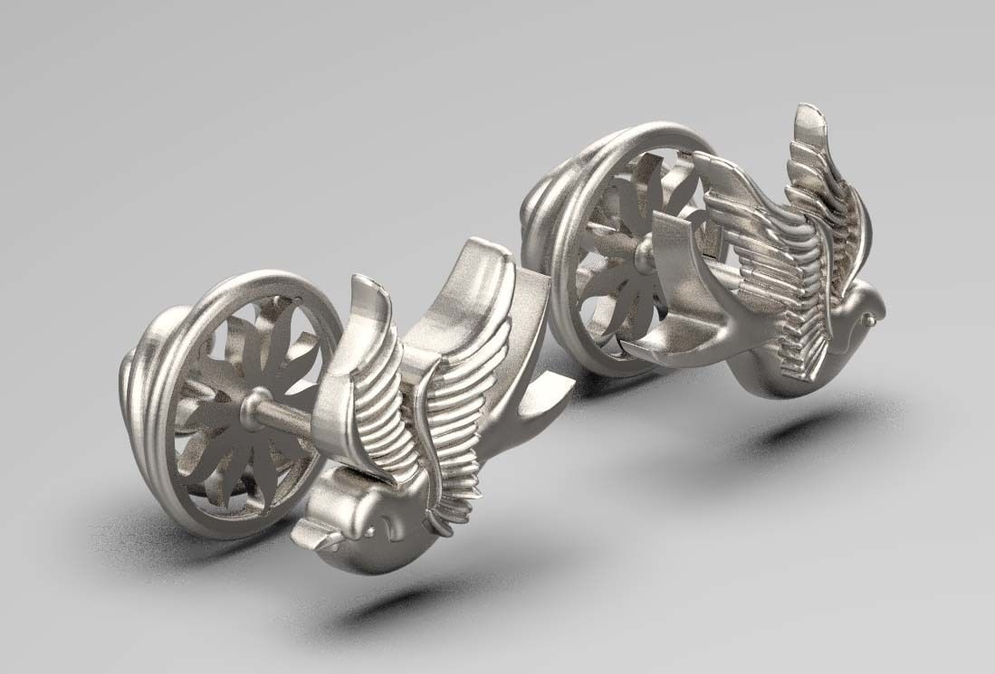 Sparrow  earrings 3D print model_7