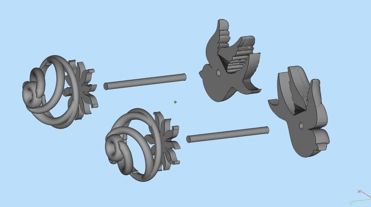 Sparrow  earrings 3D print model_10