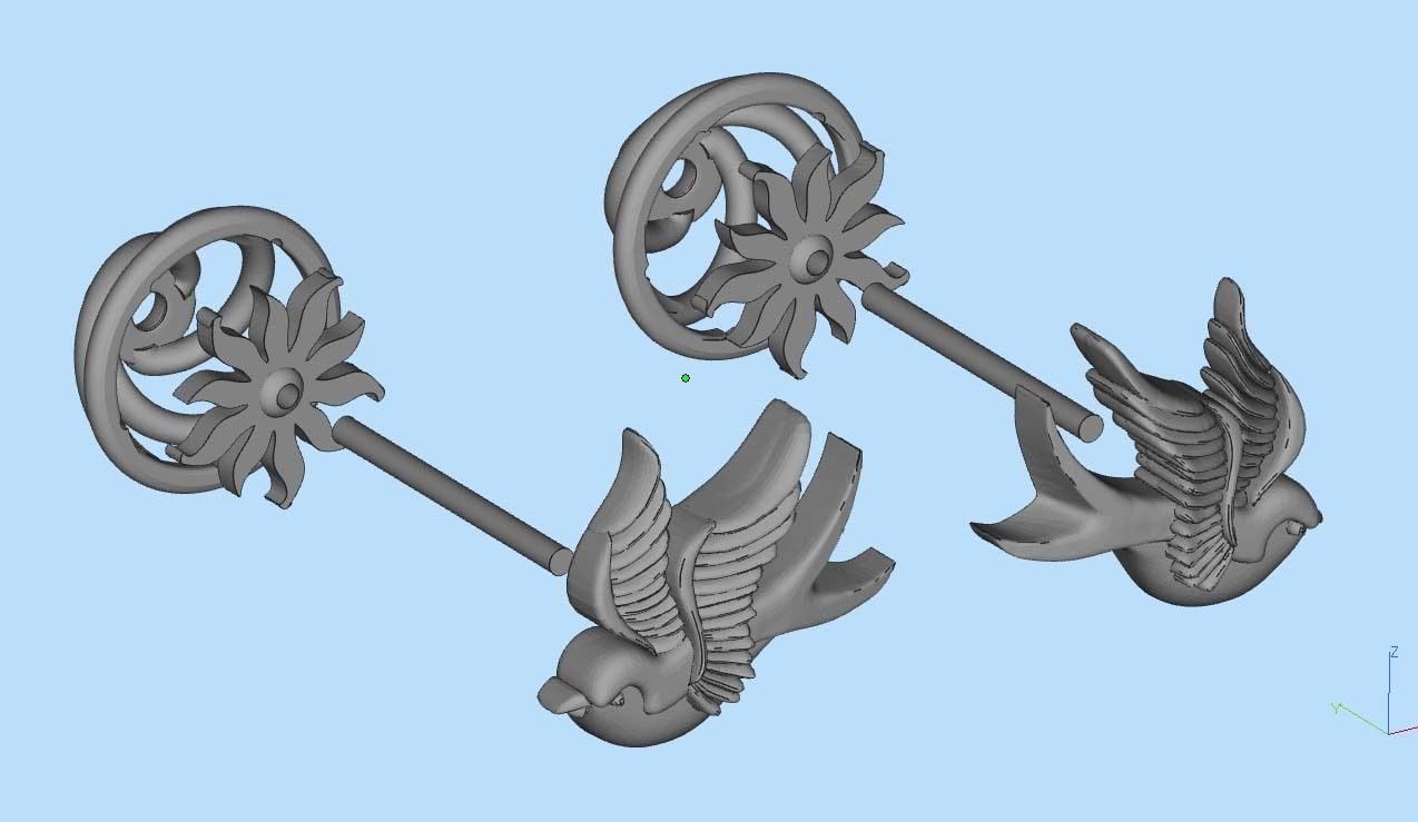 Sparrow  earrings 3D print model_9