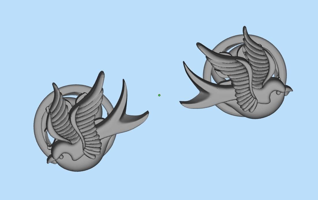 Sparrow  earrings 3D print model_13