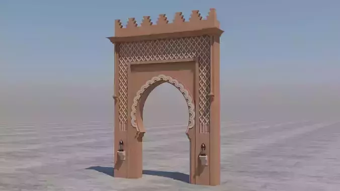Traditional Moroccan Door Marrakech 3D model