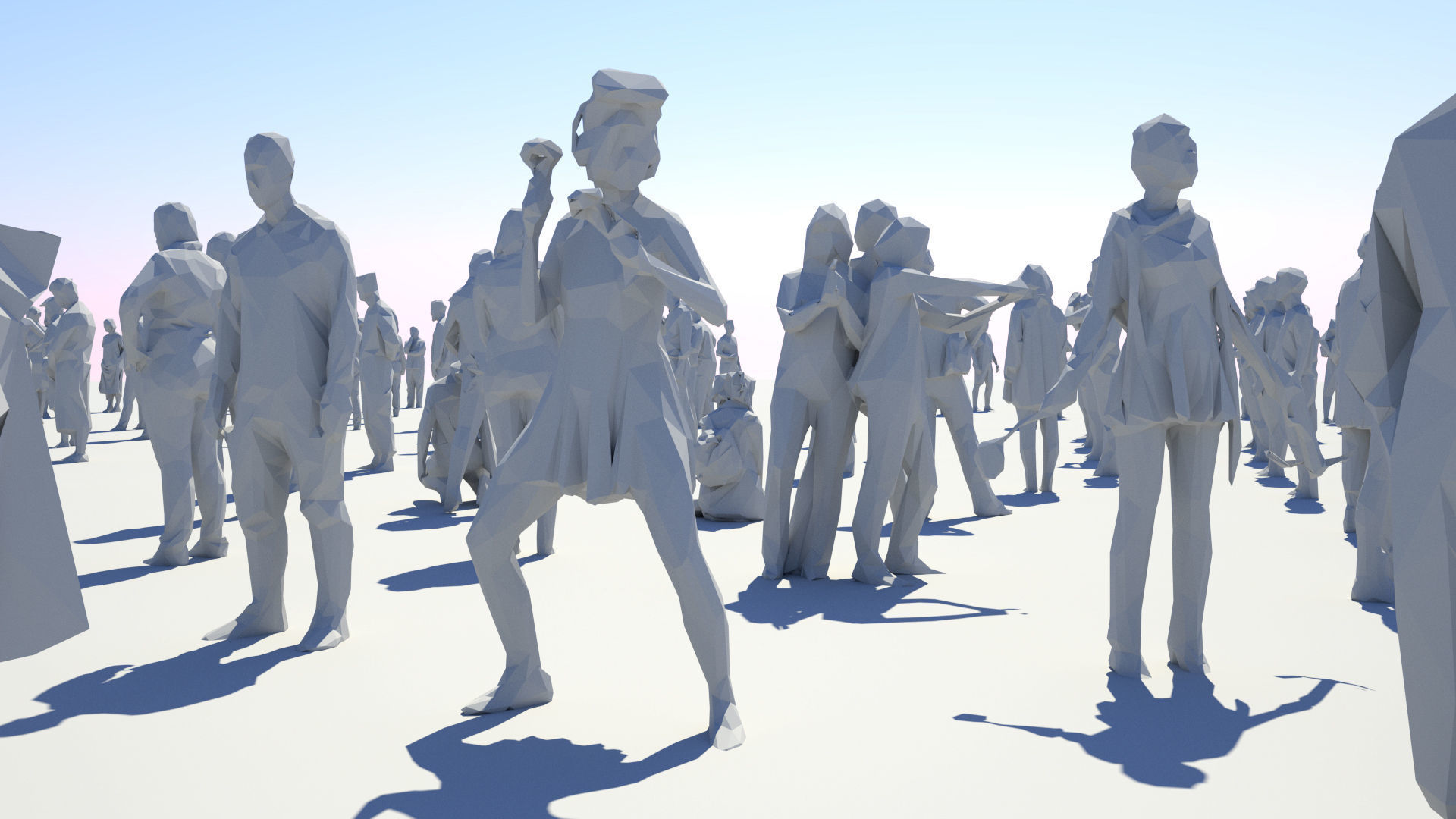 Low Poly People Pack - 296 Pieces Low-poly 3D model_23