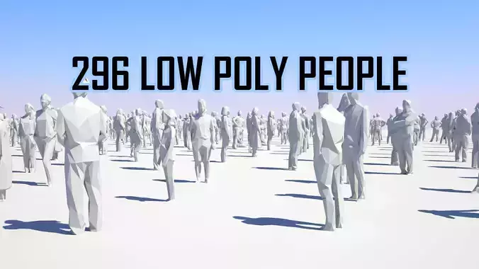 Low Poly People Pack - 296 Pieces Low-poly 3D model