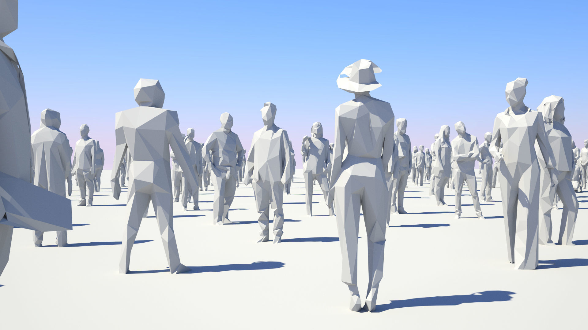 Low Poly People Pack - 296 Pieces Low-poly 3D model_7