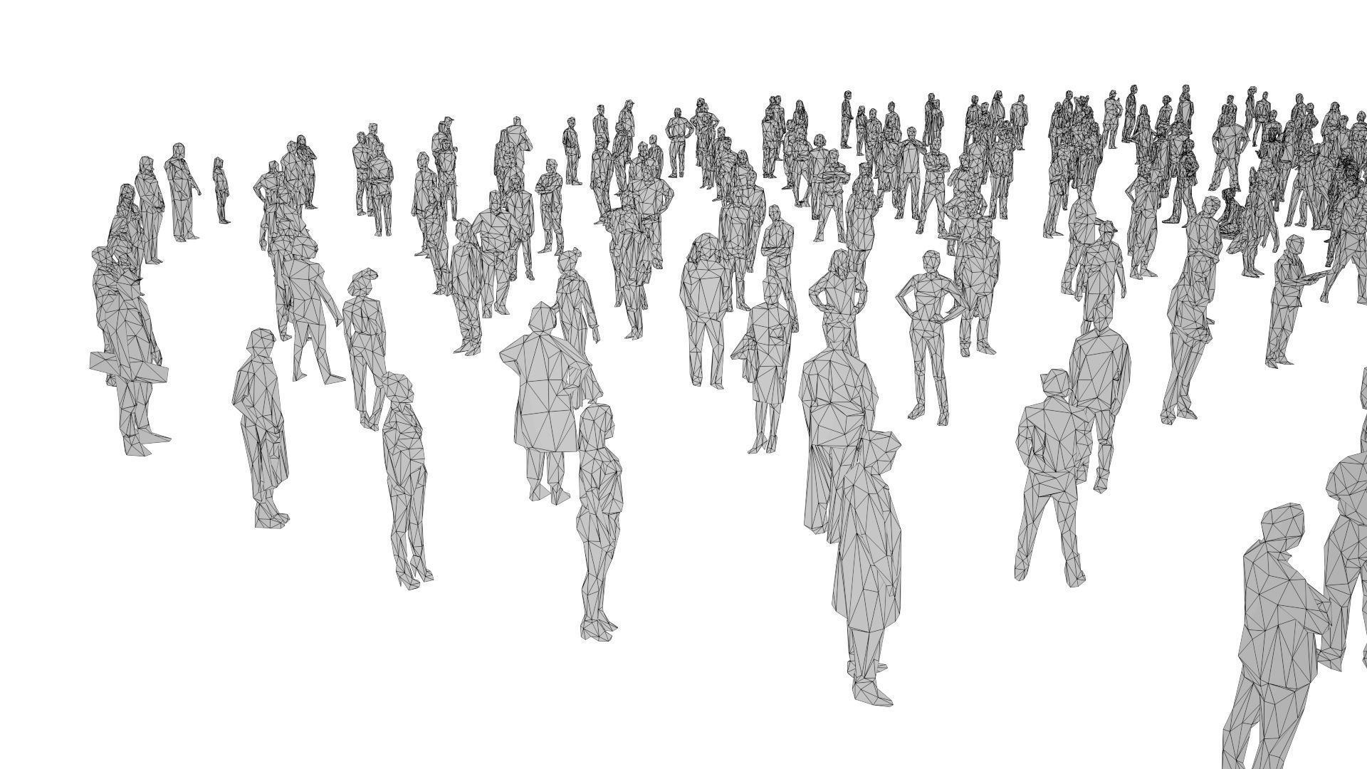Low Poly People Pack - 296 Pieces Low-poly 3D model_10