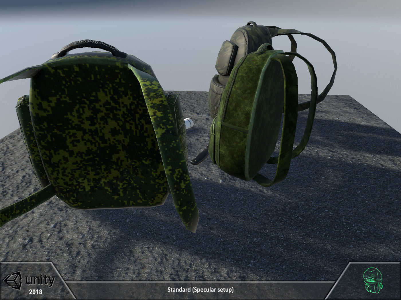 Survival set two backpacks Low-poly 3D model_3