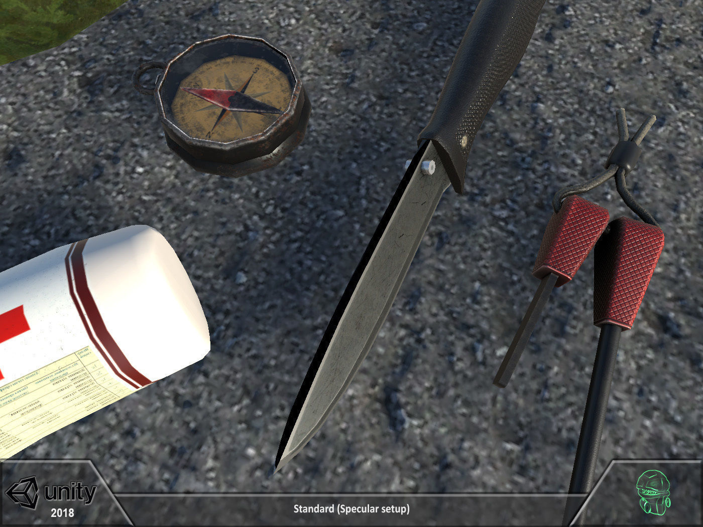 Survival set two backpacks Low-poly 3D model_4