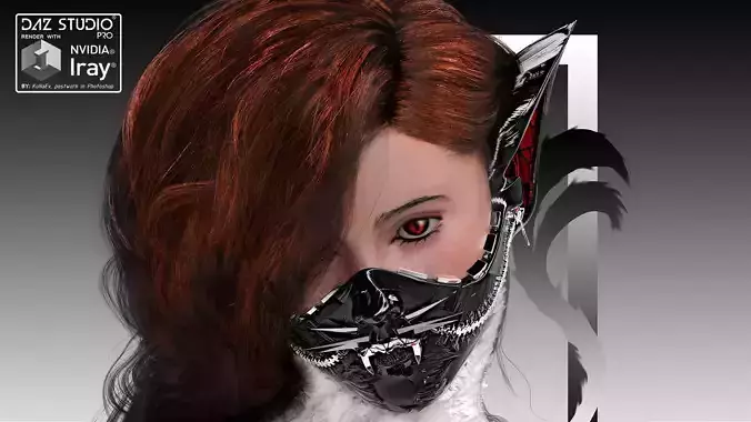 Kotomask cat mask Low-poly 3D model