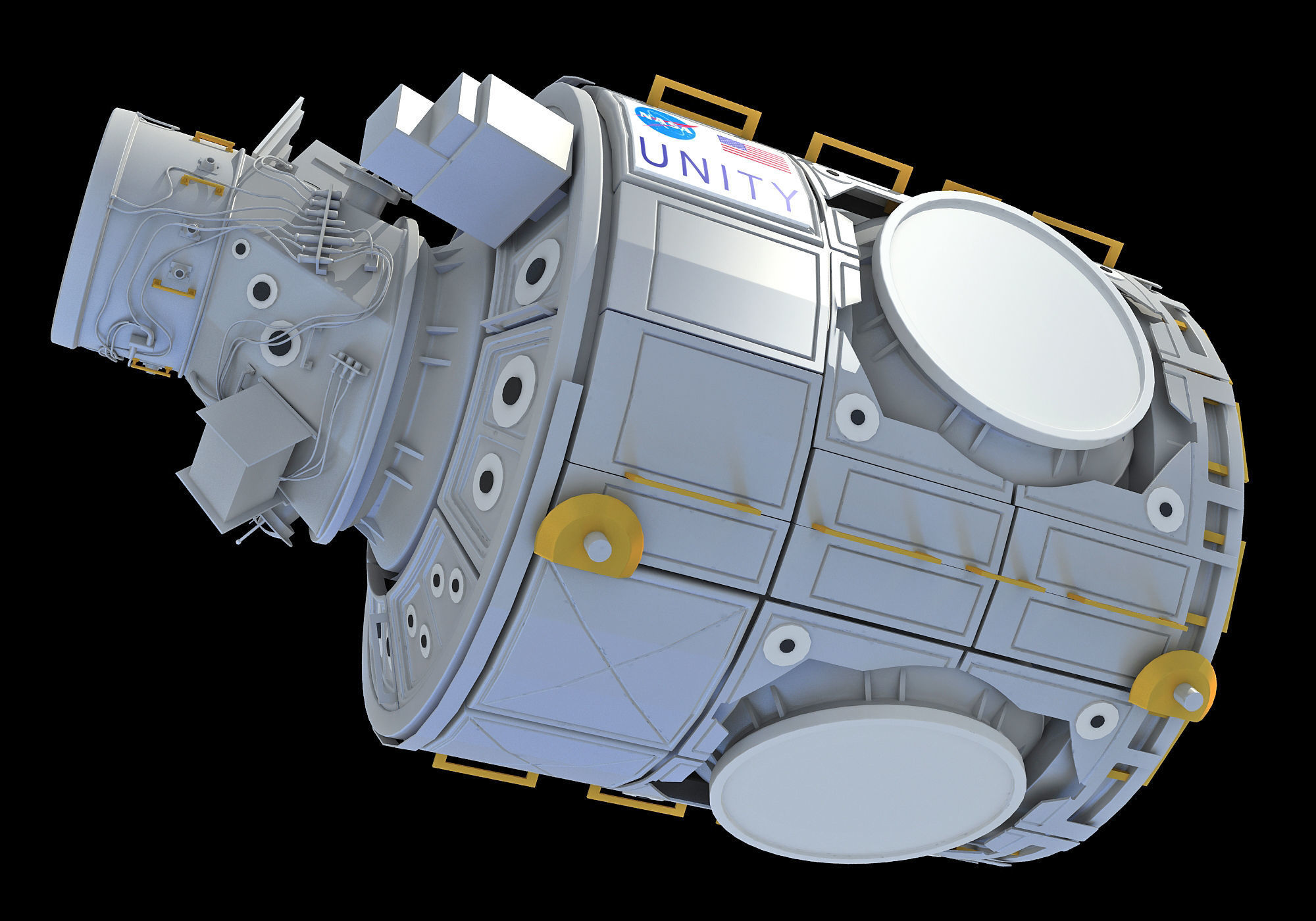 Unity Node 1 ISS International Space Station 3D model_5