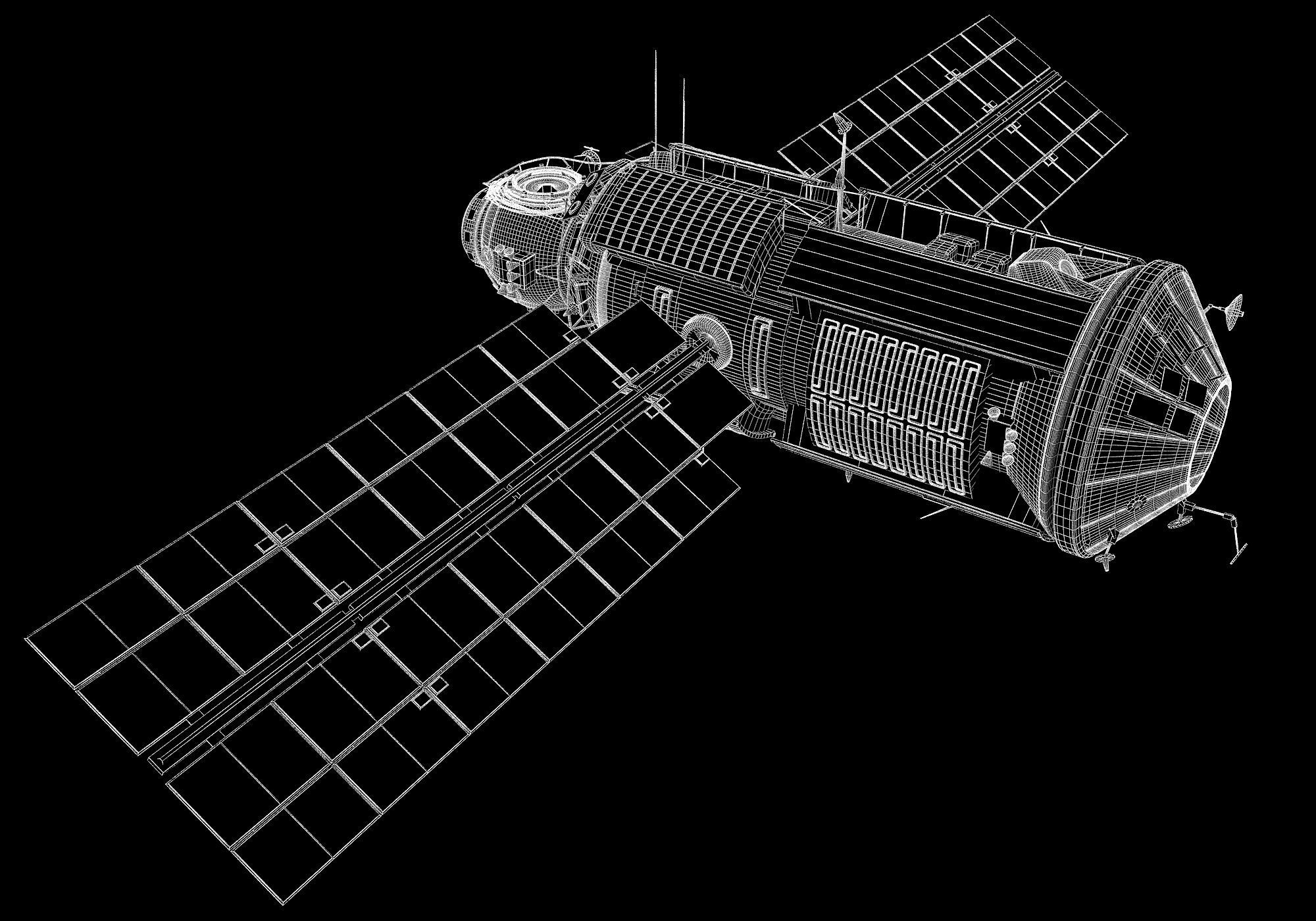 Zarya Functional Cargo Block FGB ISS Module 3D model_6