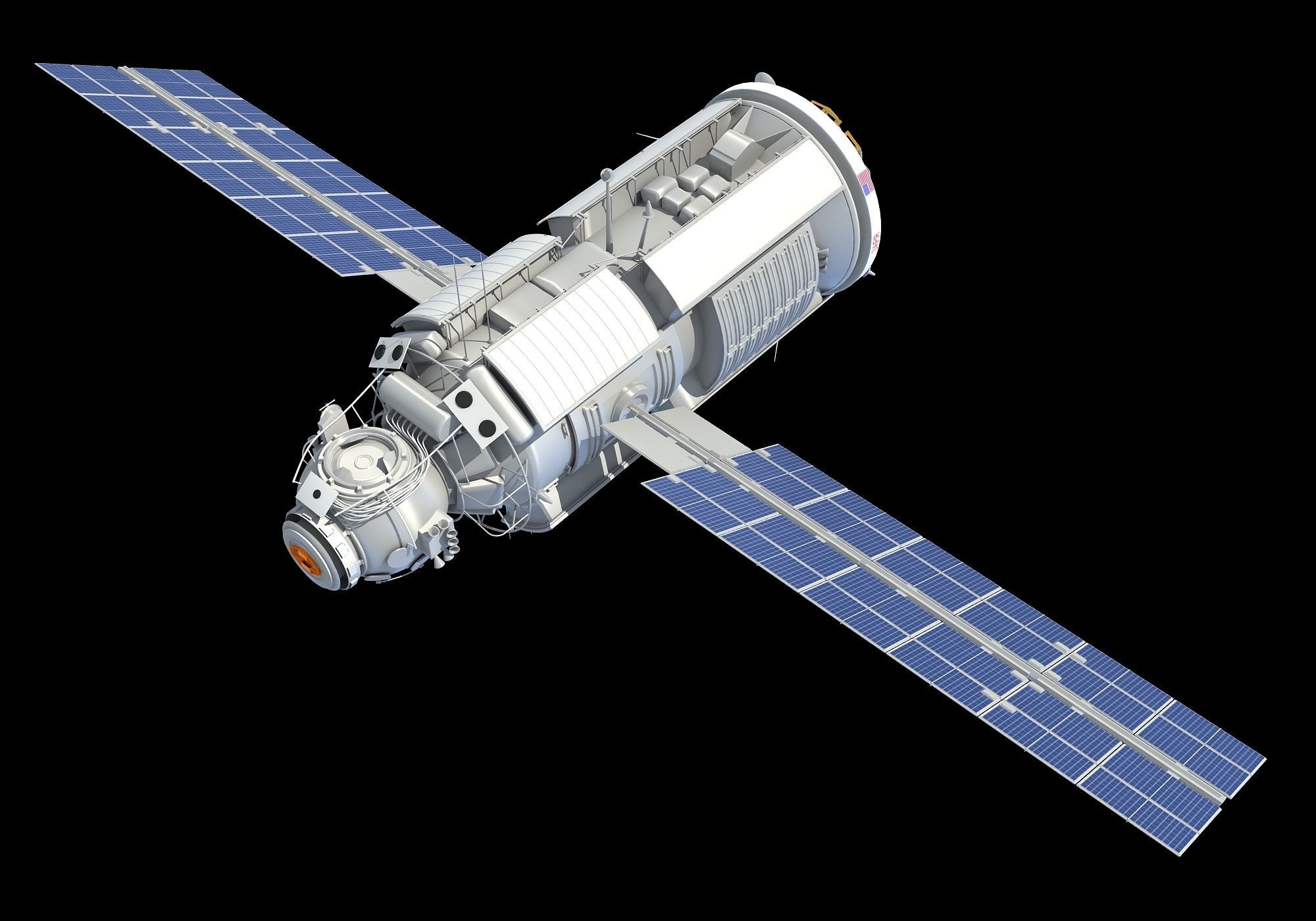 Zarya Functional Cargo Block FGB ISS Module 3D model_2