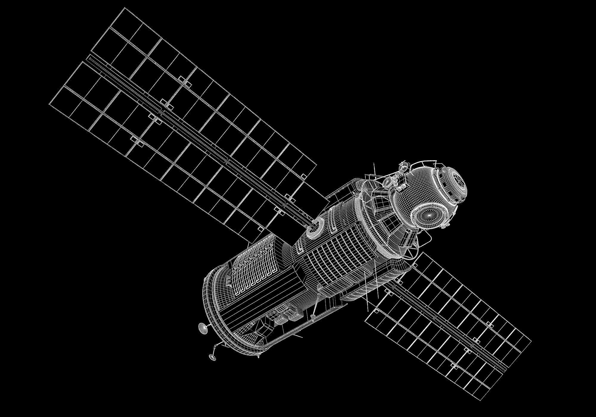 Zarya Functional Cargo Block FGB ISS Module 3D model_7