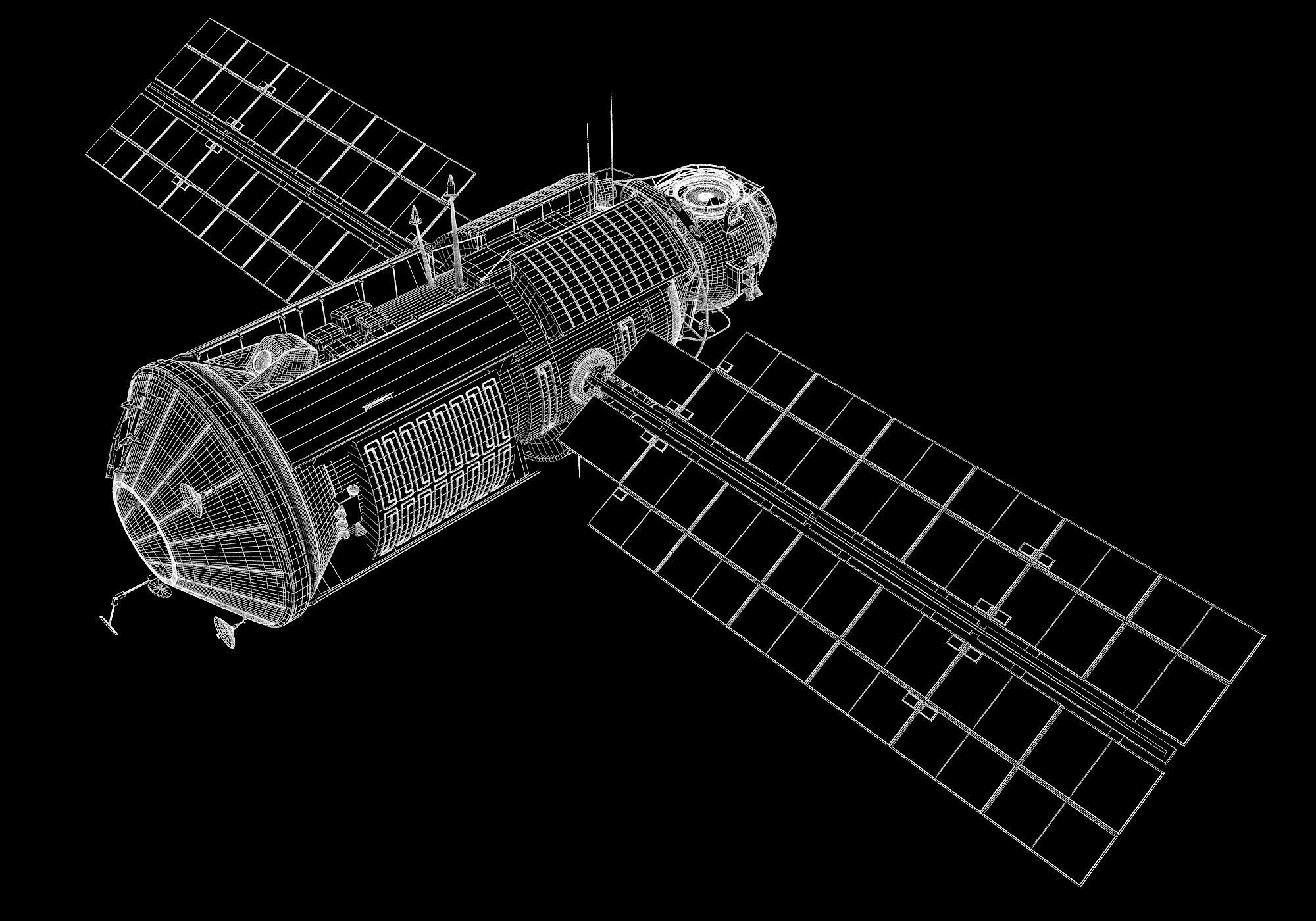 Zarya Functional Cargo Block FGB ISS Module 3D model_5