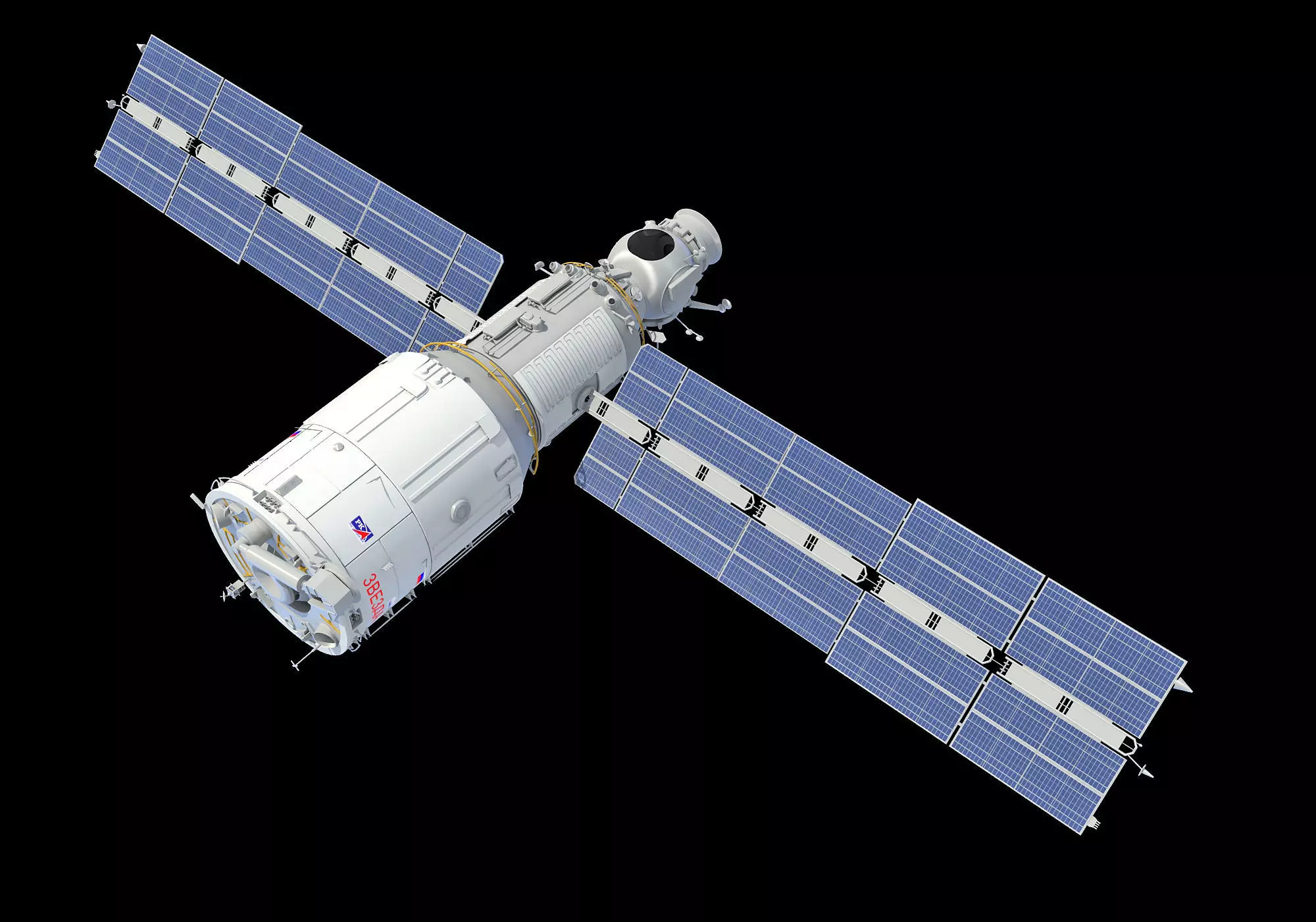 Zvezda Service Module ISS 3D model_0
