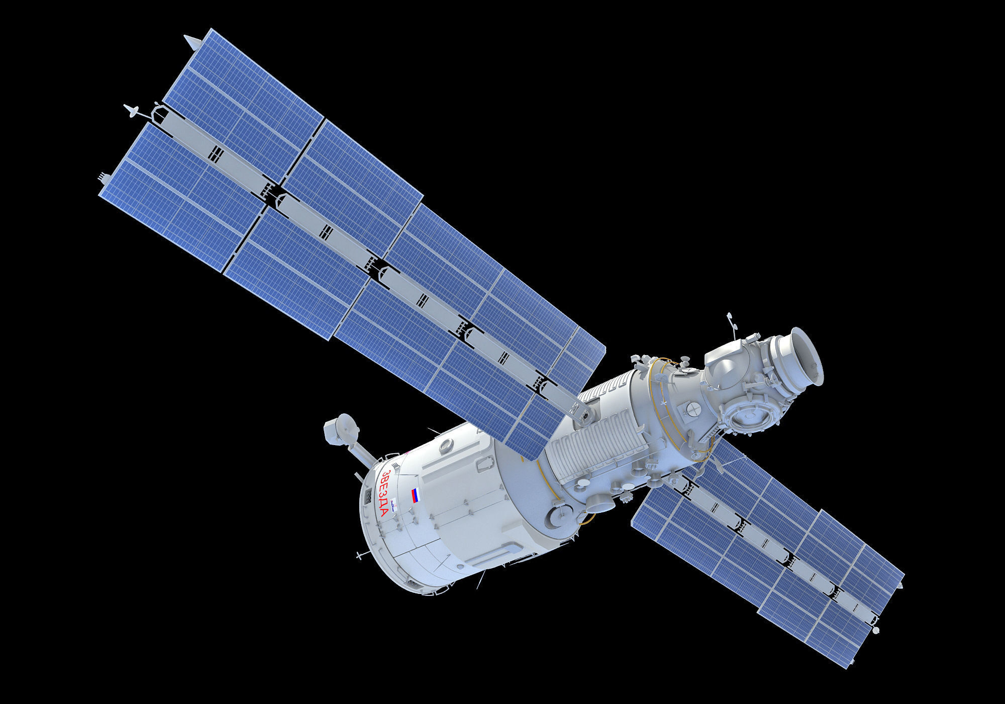 Zvezda Service Module ISS 3D model_3