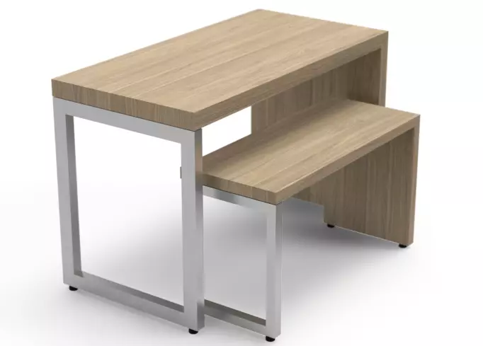 Minimalist Table and Bench Free low-poly 3D model