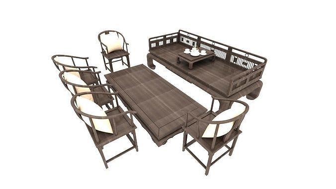 Chinese furniture set 3D model