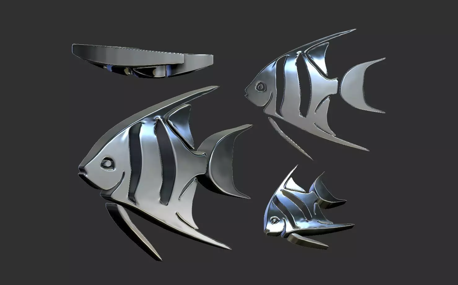 fish 3d model on chain 3D print model_0