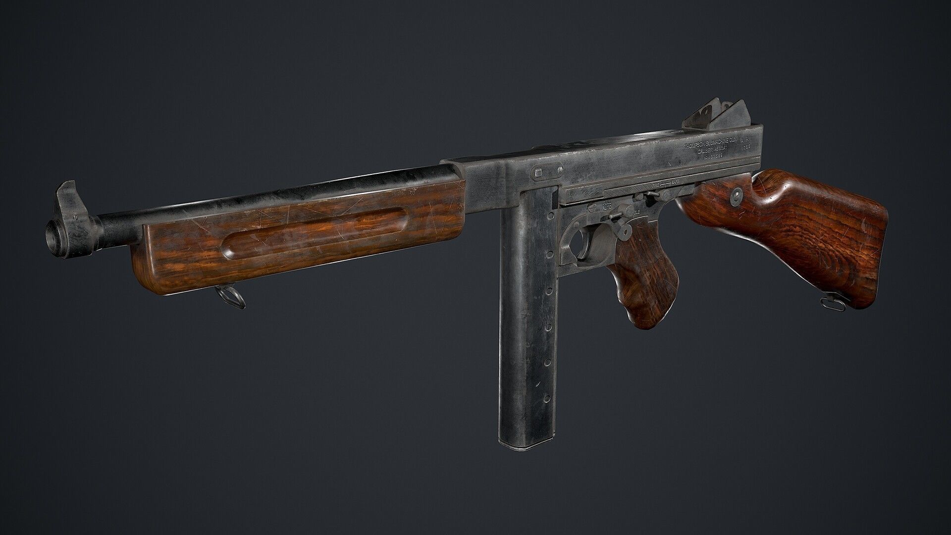 Thompson M1 Low-poly 3D model_3