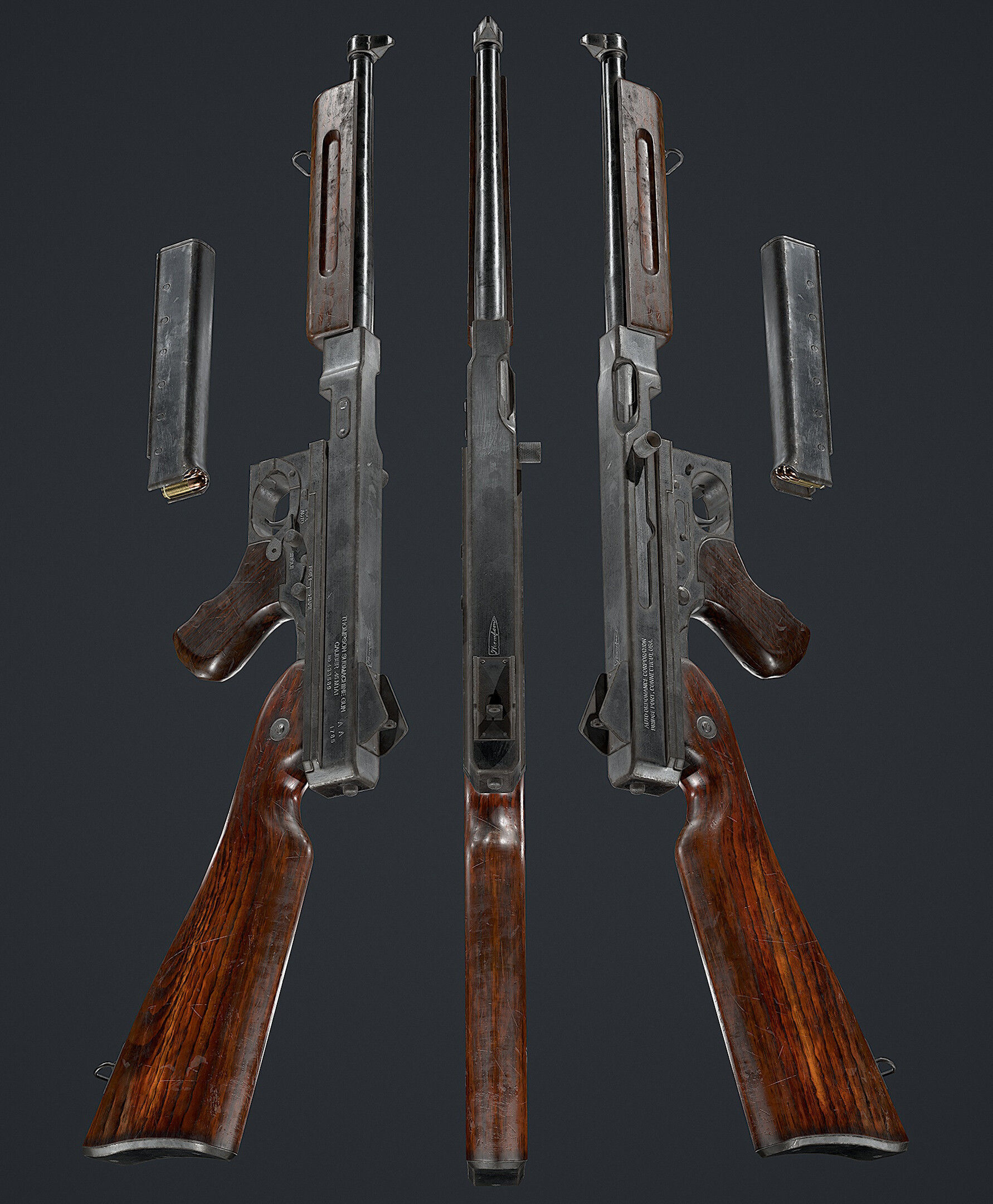 Thompson M1 Low-poly 3D model_5