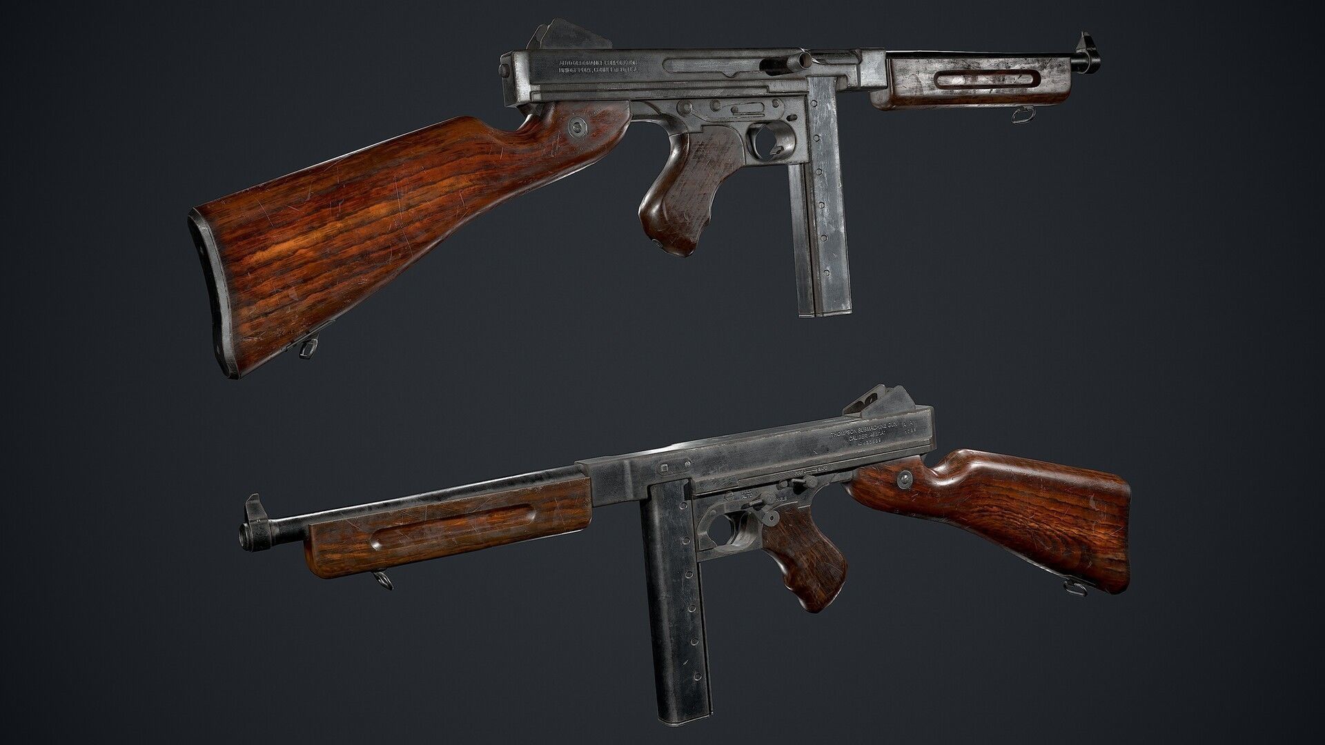 Thompson M1 Low-poly 3D model_1