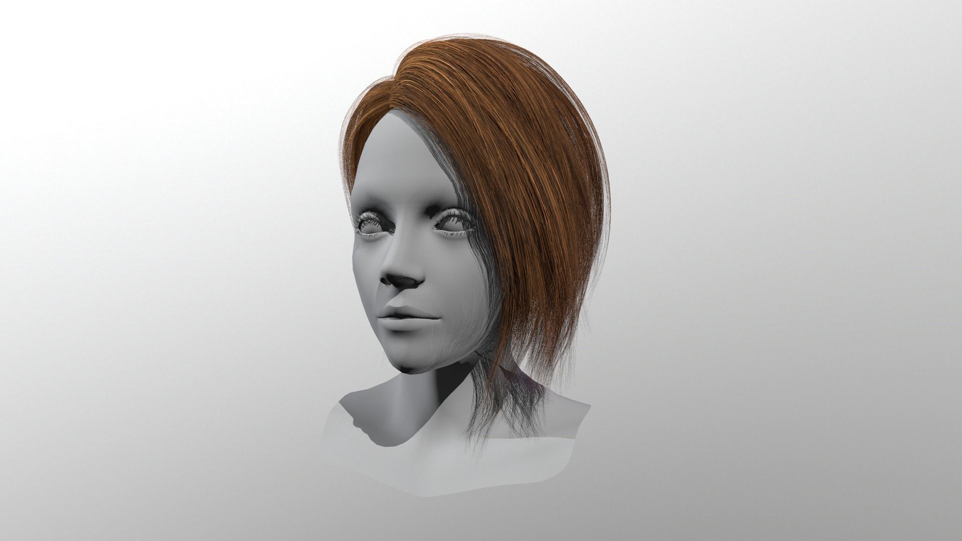 Character - Real Time Hairs Style A Low-poly 3D model_1