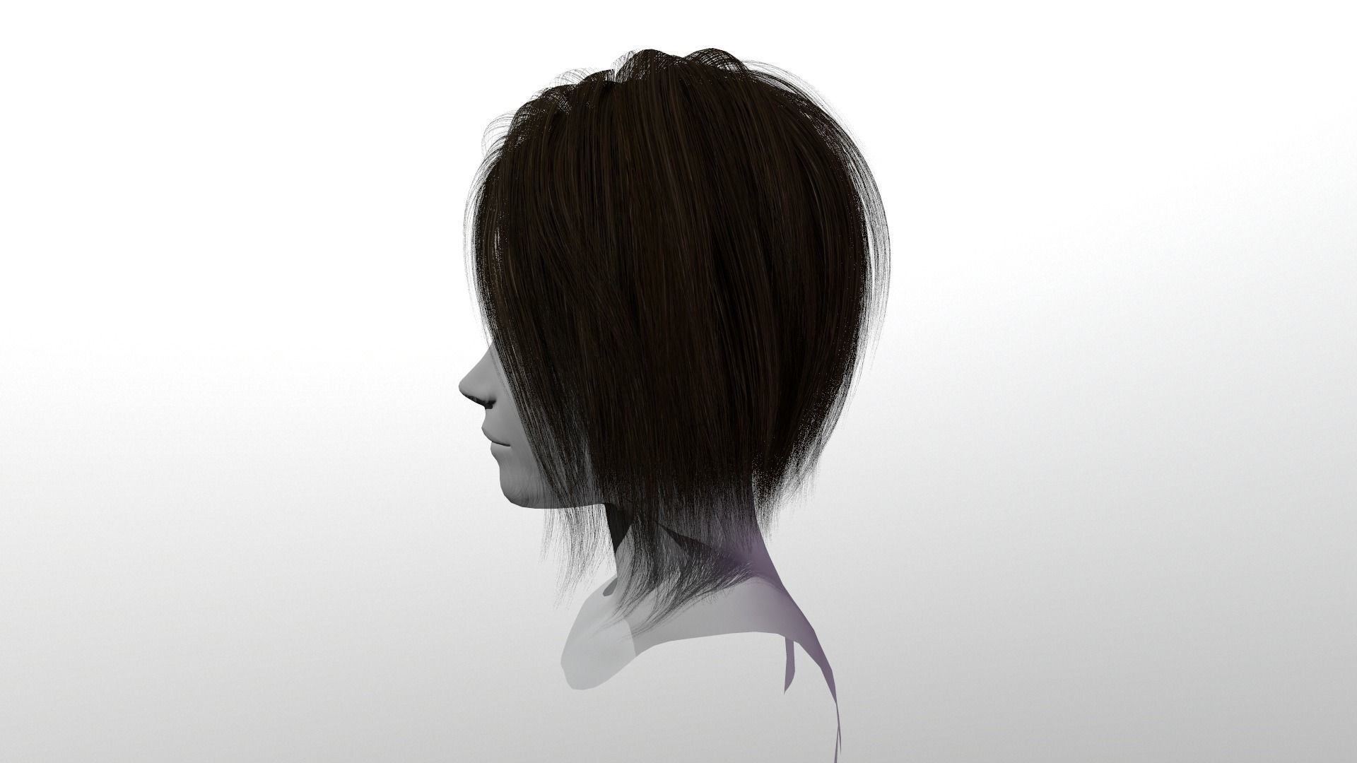 Character - Real Time Hairs Style A Low-poly 3D model_10