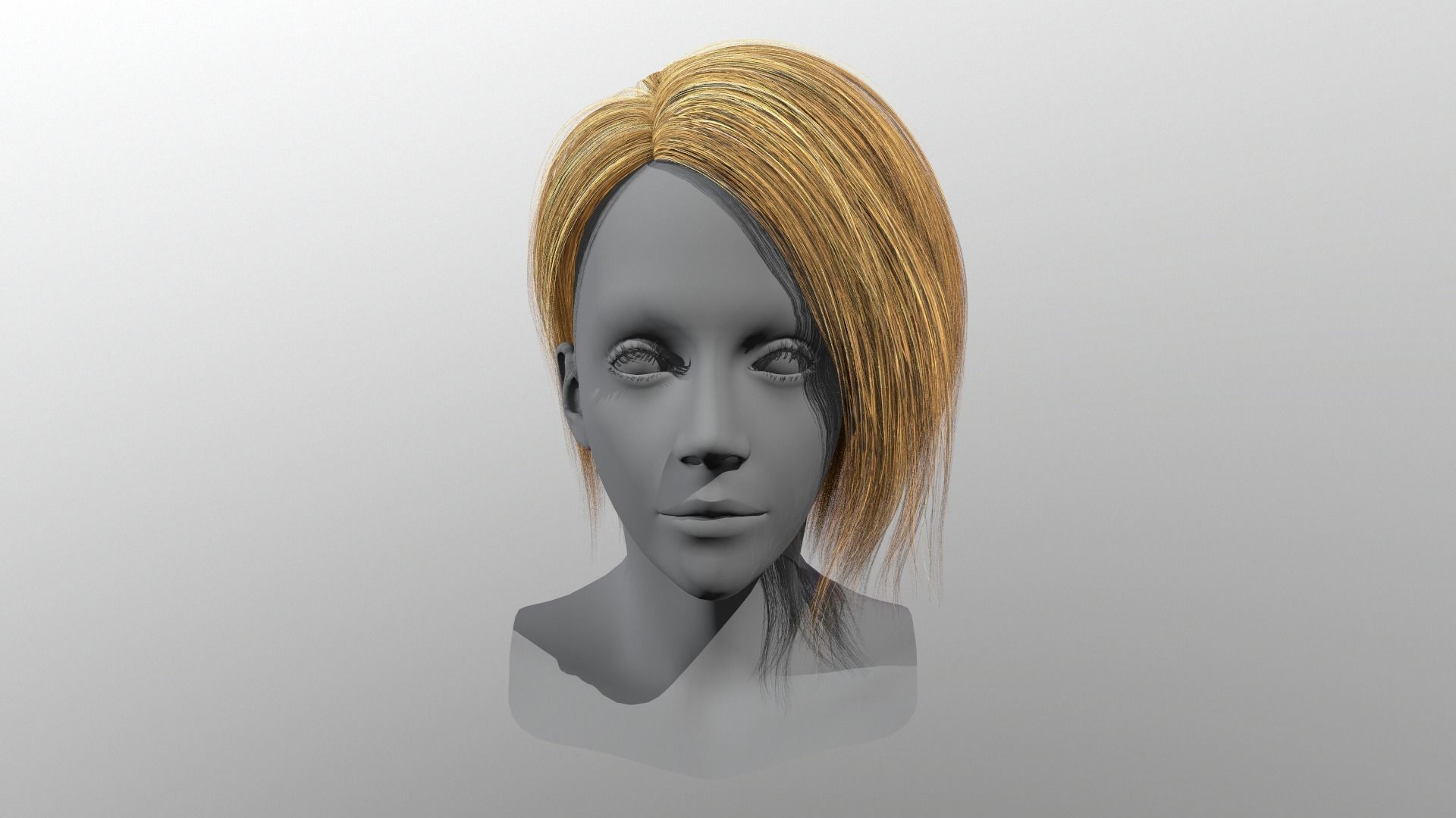 Character - Real Time Hairs Style A Low-poly 3D model_16