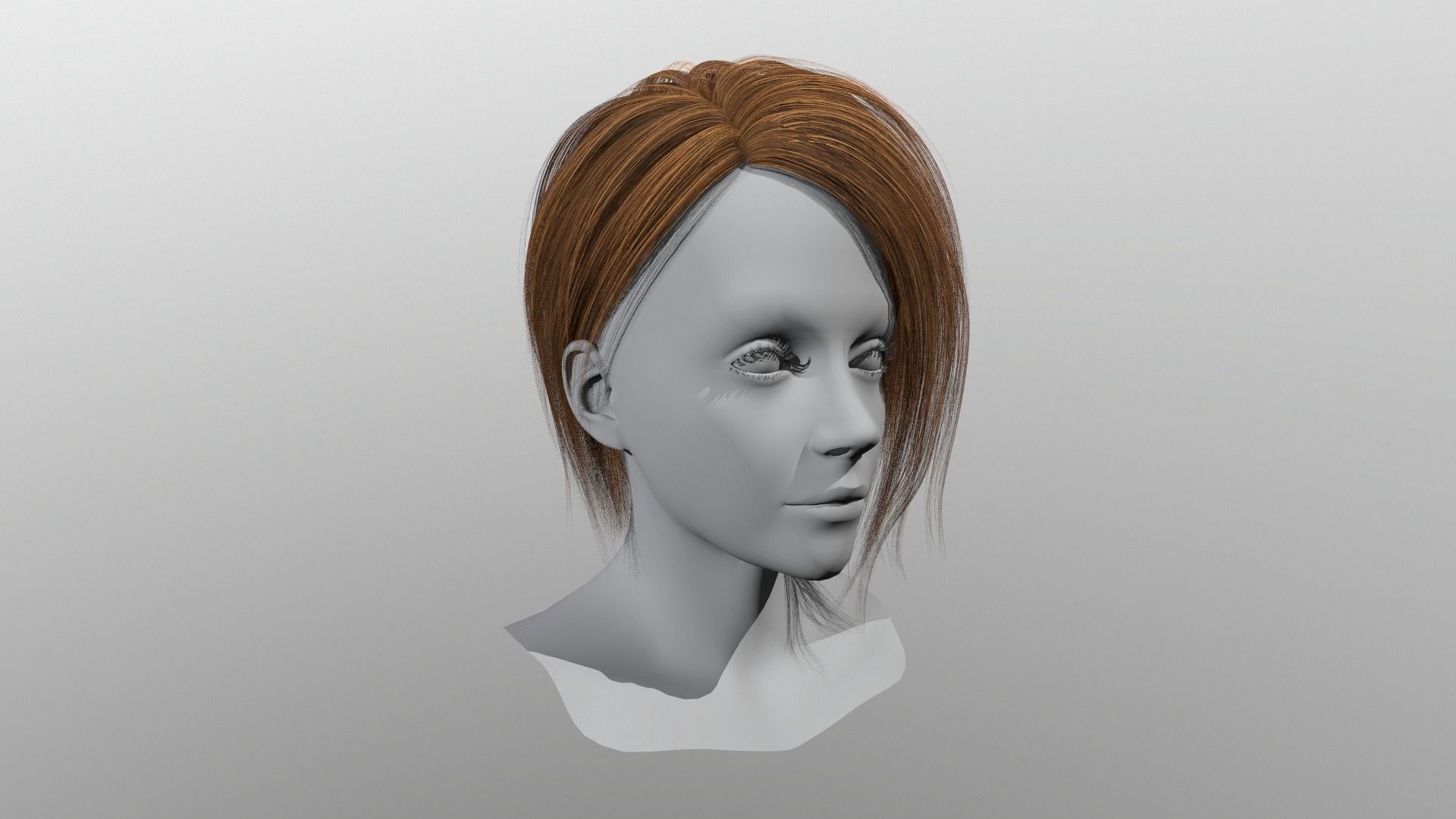 Character - Real Time Hairs Style A Low-poly 3D model_7