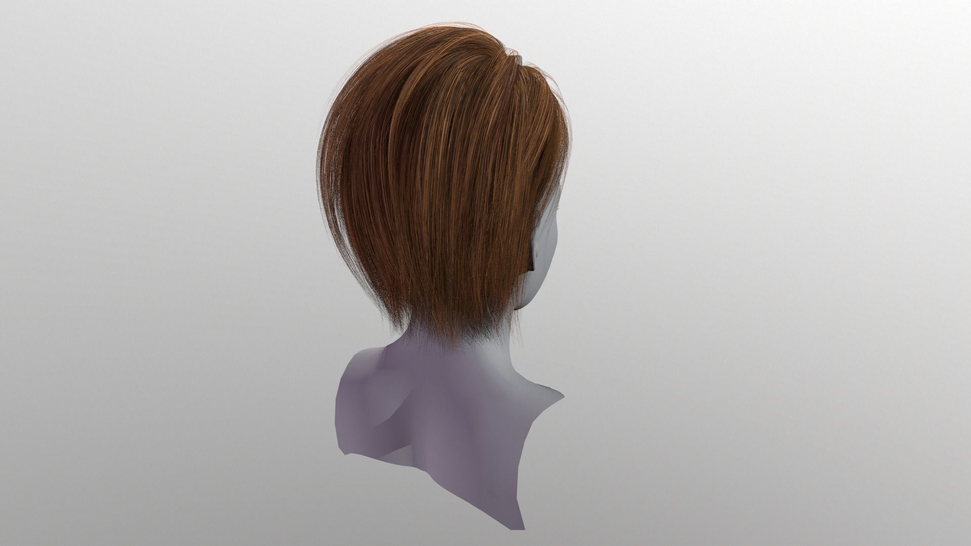 Character - Real Time Hairs Style A Low-poly 3D model_5