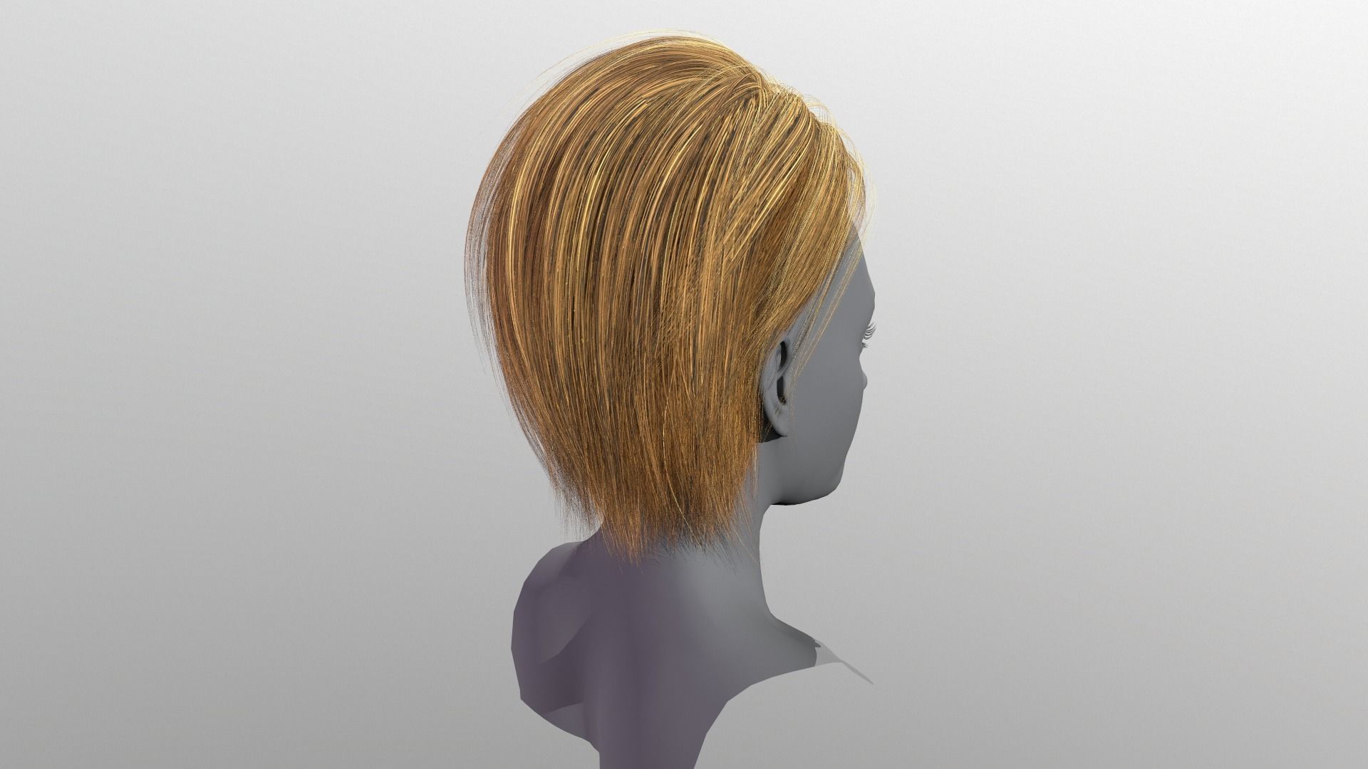 Character - Real Time Hairs Style A Low-poly 3D model_21