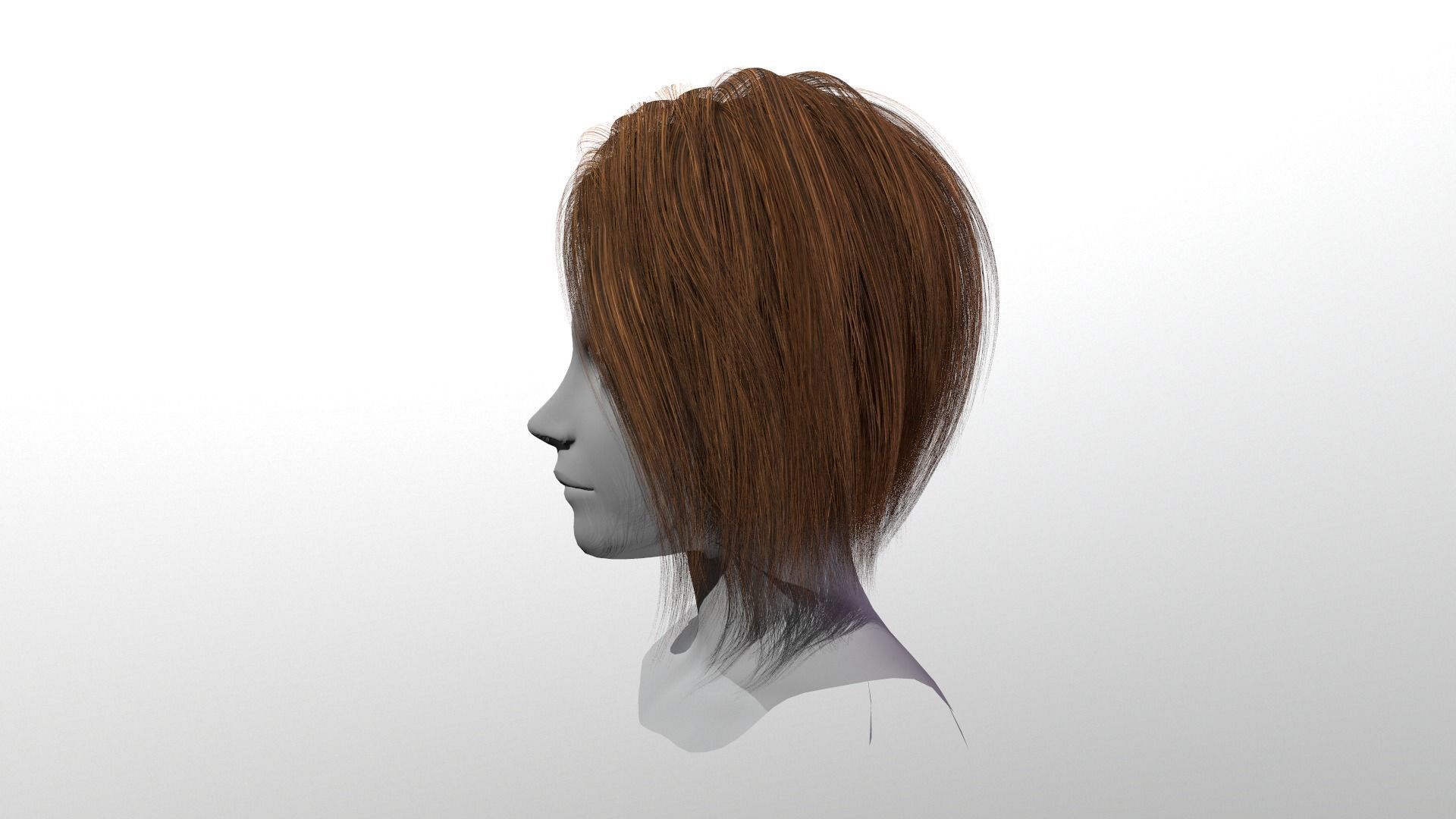 Character - Real Time Hairs Style A Low-poly 3D model_2