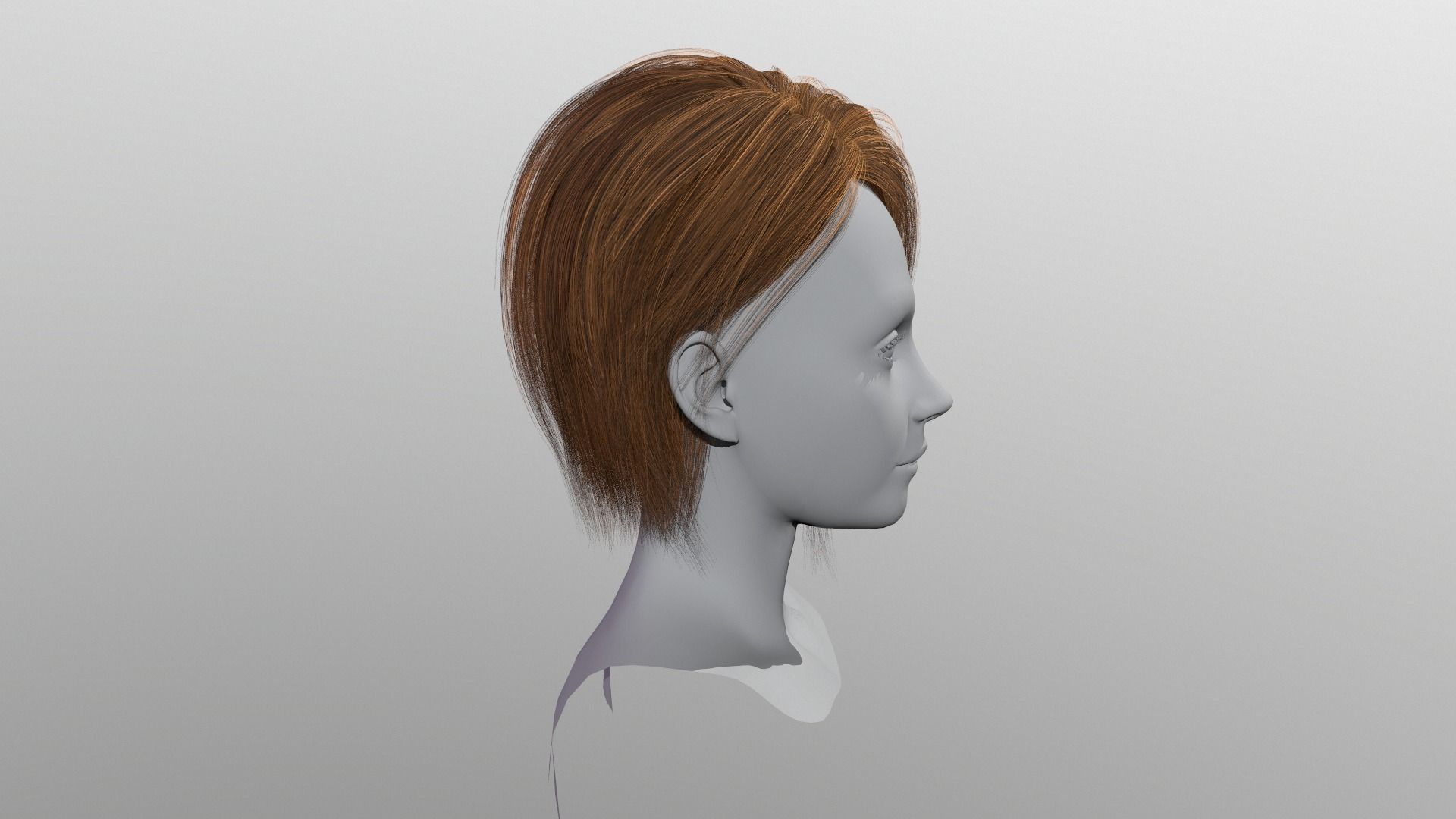 Character - Real Time Hairs Style A Low-poly 3D model_6