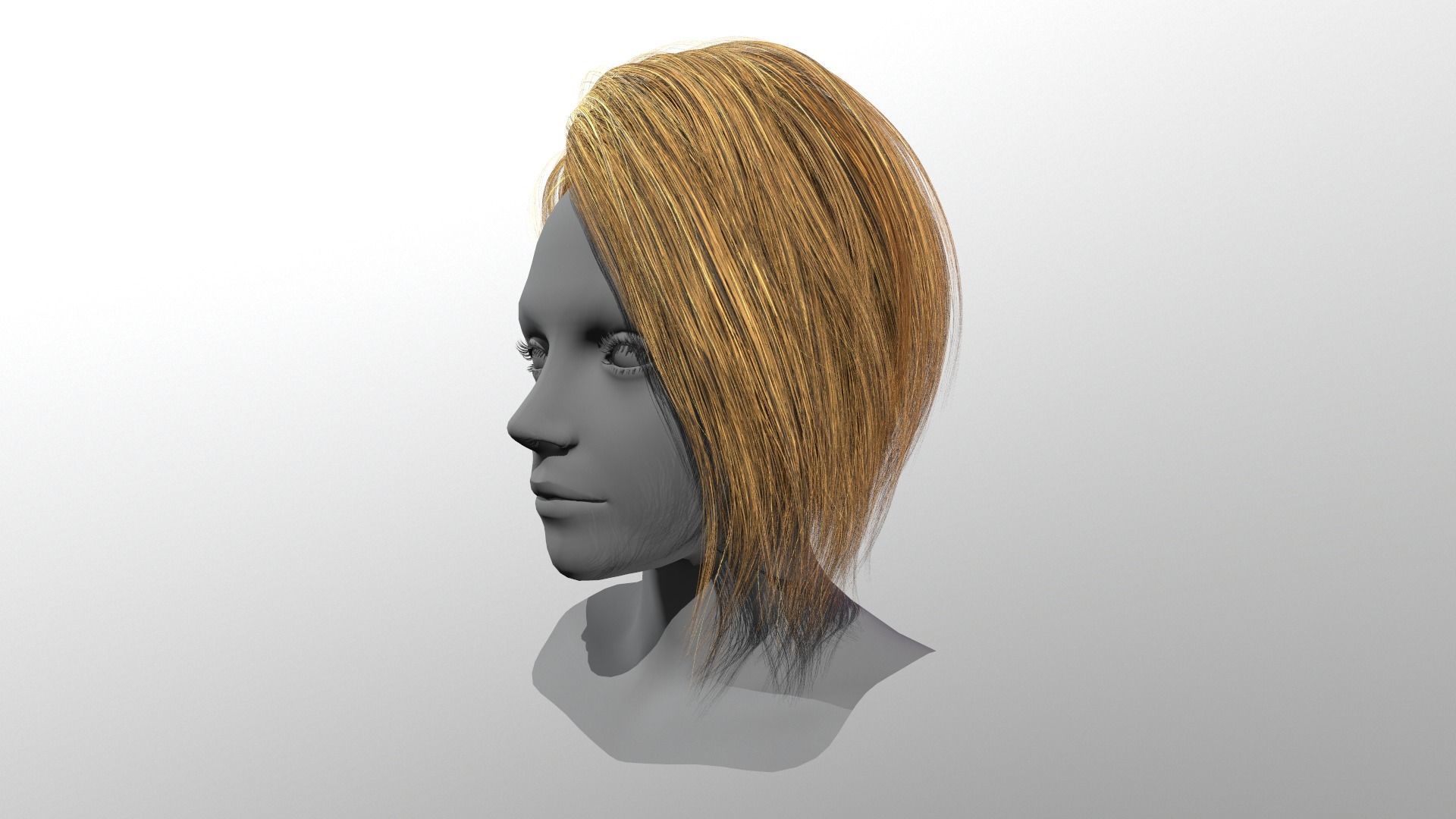 Character - Real Time Hairs Style A Low-poly 3D model_17