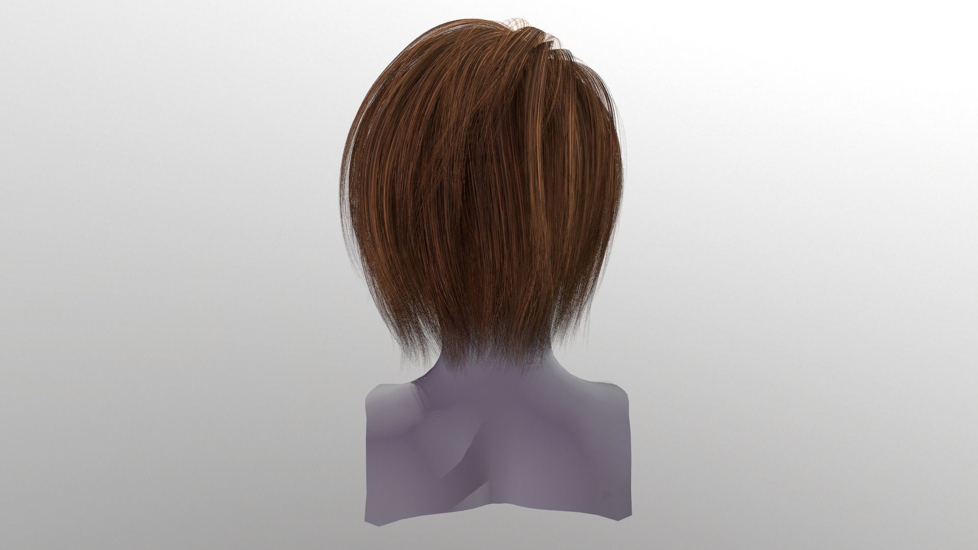 Character - Real Time Hairs Style A Low-poly 3D model_4