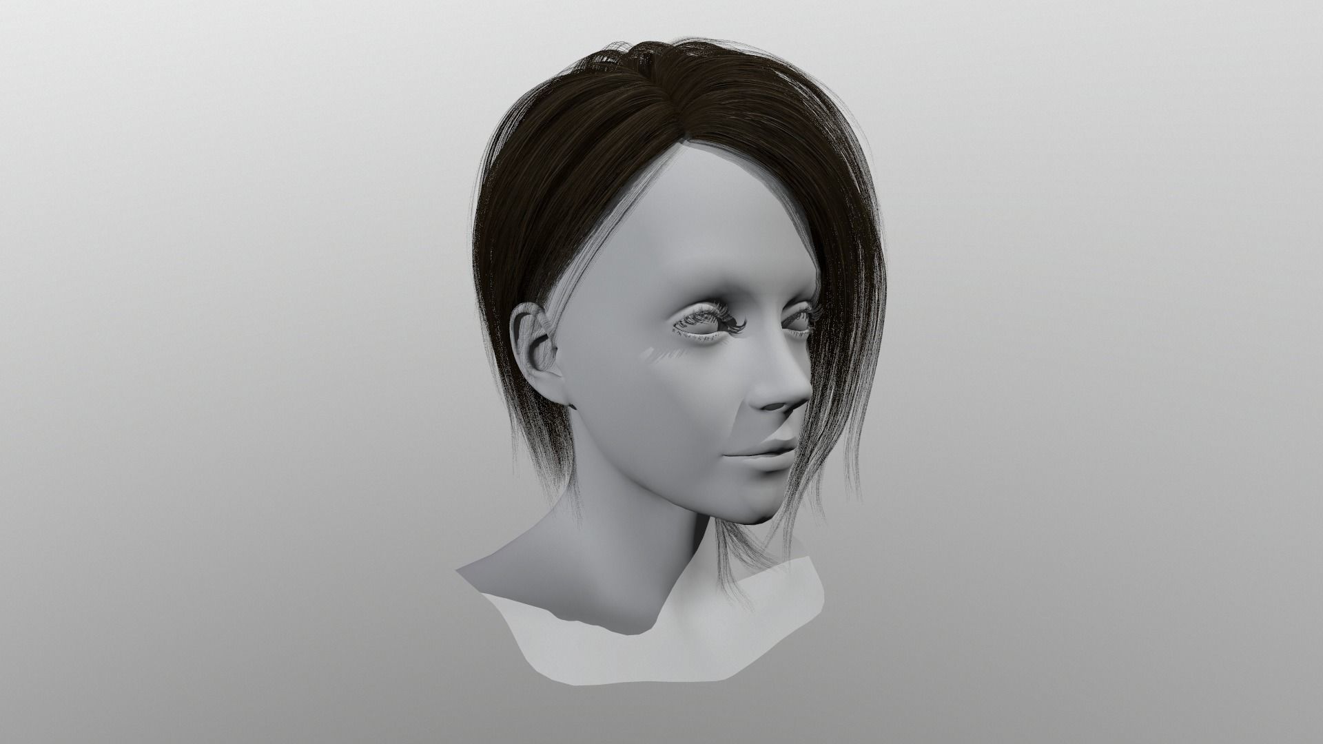 Character - Real Time Hairs Style A Low-poly 3D model_15