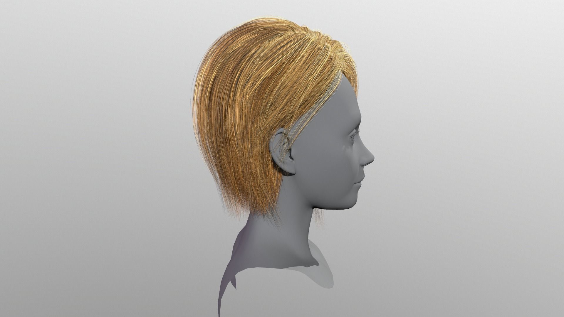Character - Real Time Hairs Style A Low-poly 3D model_22