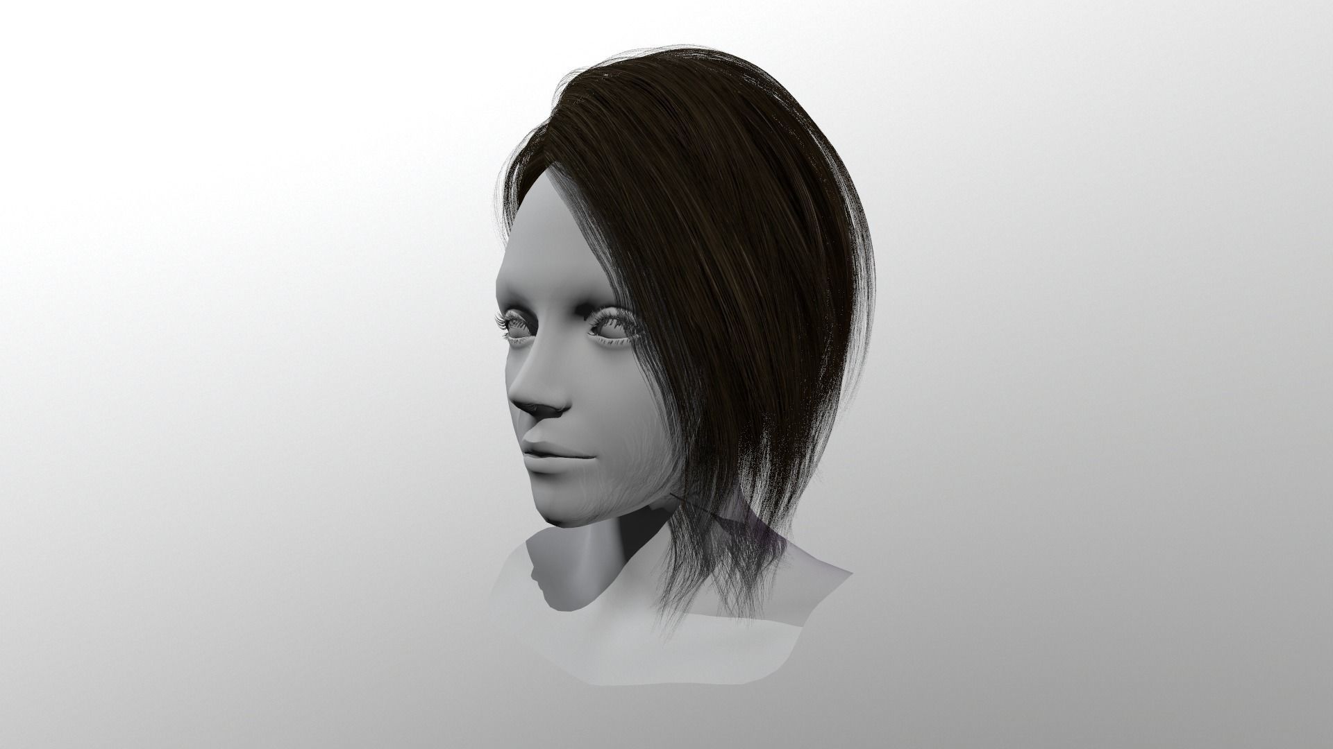 Character - Real Time Hairs Style A Low-poly 3D model_9